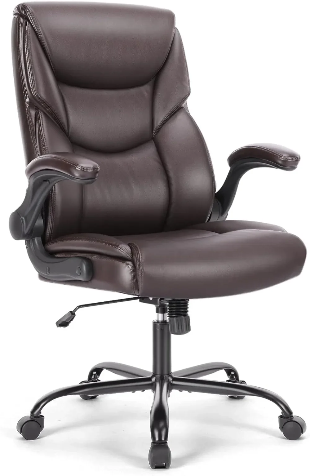 Home Office Chair - Big and Tall for , High Back Ergonomic Executive Desk , PU Leather Flip-Up Armrests Compute