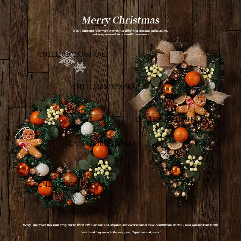 Christmas decorative wreaths, simulated rattan, atmosphere scene arrangement door hanging