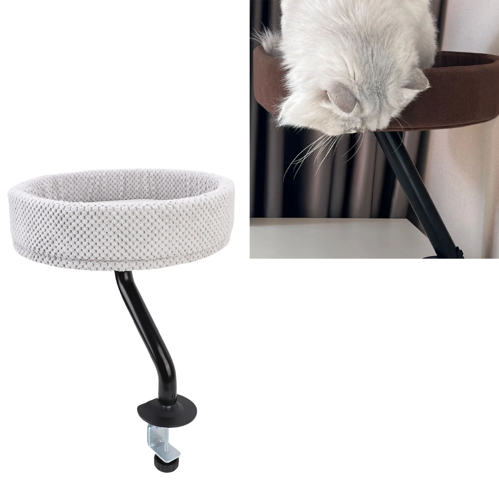Mesa ajustável para gatos, rede para gatos, cama confortável para gatos, poleiro com estrutura de ferro resistente para escritório e casa