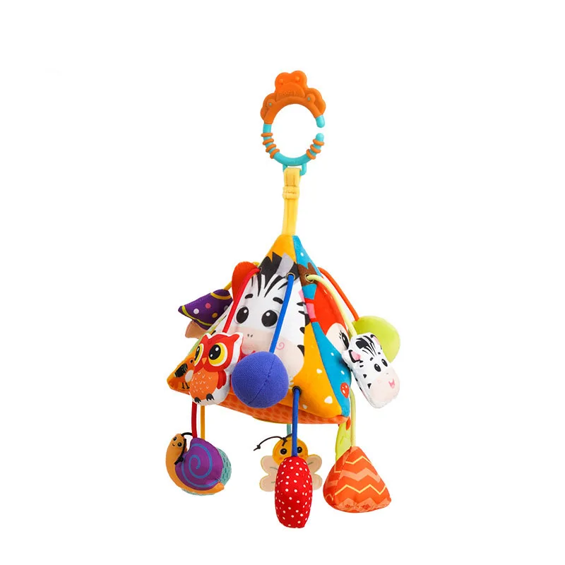 Newborn Baby Sensory Hanging Rattles Soft Early Learning Toys Kids Plush Stroller Infant Car Bed Crib with Teether for Toddlers