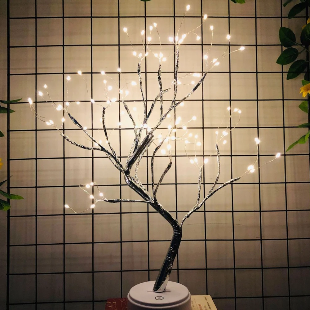 LED Desk Lamp DIY Night Light Creative Tree Lamp Adjustable Branch Home Party Decoration Table Light Bedside Atmosphere Lampe