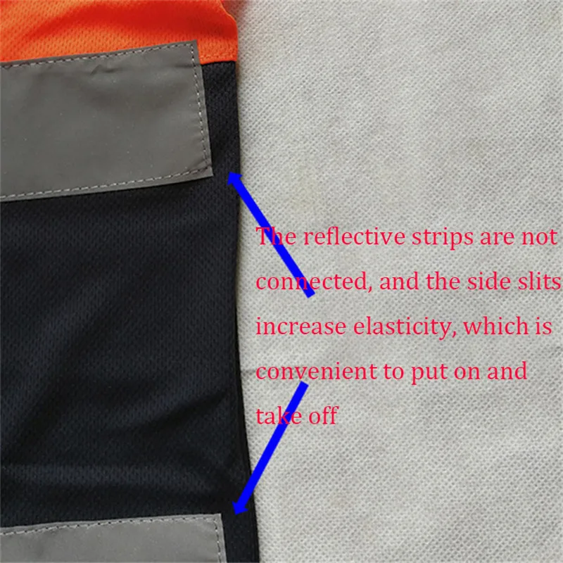 Hi Viz Safety Polo Shirt Orange High Visibility Reflective Shirt With Pockets Quick Dry Safety Clothing Night Work T-shirt