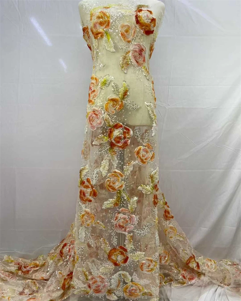 Ruolai 스파게티 스트랩 넥라인 이브닝 드레스 오버스커트와 3D 플라워 파티 드레스로 컬러 처리된 인어 프린트 패브릭