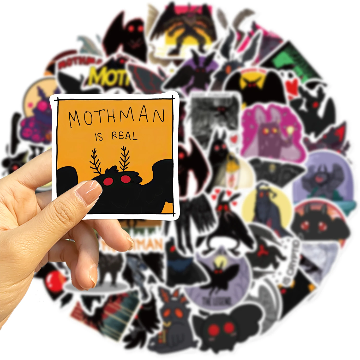 50PCS Cute Cartoon Mothman Stickers For DIY Luggage Laptop Skateboard Motorcycle Bicycle Decals Graffiti Stickers Toys