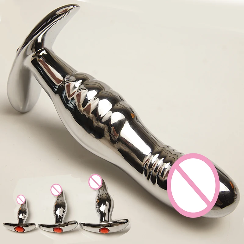 Curved Anal Dildo Training Trainer,Metal But Anus Butt Plugs,Analplug Buttplug Butplug,Prostate Stimulation with Anchor Base