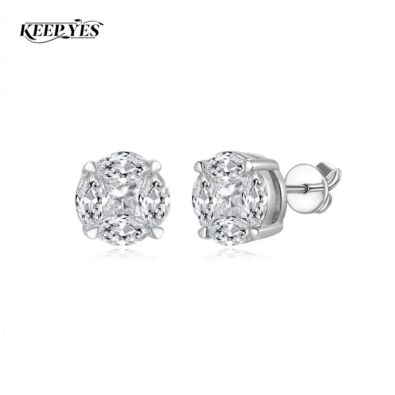 

Серьги-гвоздики KEEP YES с муассанитом общим весом 2,4 карата, из стерлингового серебра 925 пробы, 3,5*3,5 мм, с огранкой «Принцесса»/«Маркиз», для женщин