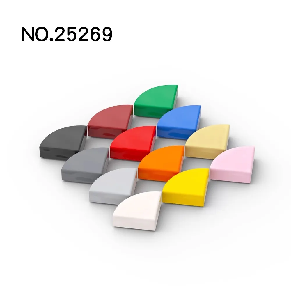 20Pcs  MOC Compatible Assembles Particles 25269 48410 Tile Round 1 x 1 Quarter Building Block Parts DIY Compatible Tech Toy