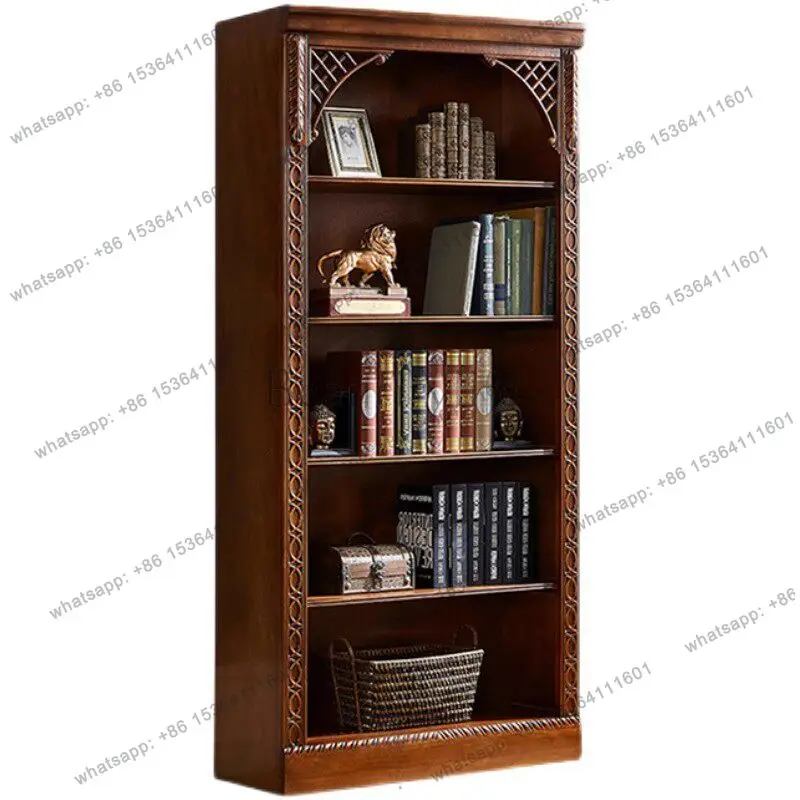 

American solid wood bookcase floor-to-ceiling household locker small study bookcase