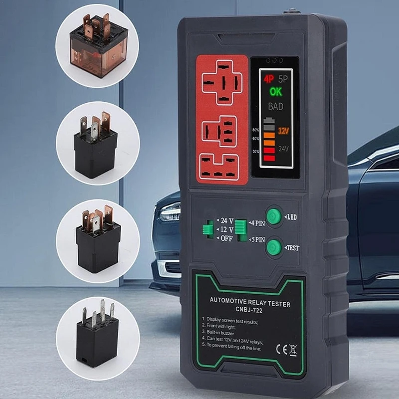 Car  Tester 12V 24V Electronic Automotive-Universal Motorcycles Battery Checker Alternator-Analyzer Diagnostic Tool