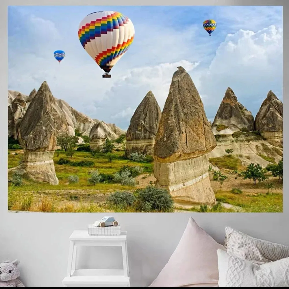 Turkish hot air balloon pattern Tang blanket home decoration house living room bedroom bedroom background cloth