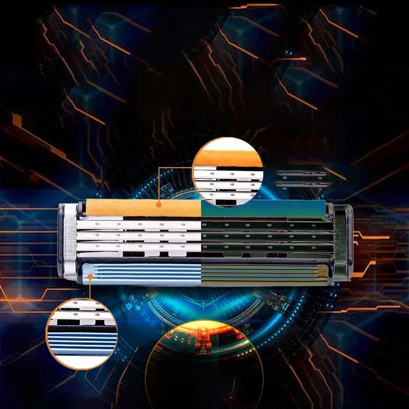 Gillette Vector 3 Pisau 3 Lapisan Pisau Cukur Pengaman Isi Ulang Penghilang Rambut Cukur Jenggot Wajah untuk Pria Penggunaan Mesin Cukur Manual