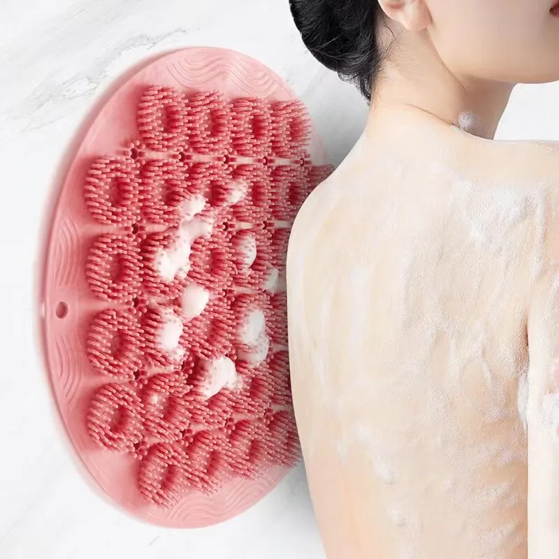 

Silicone Backrub Bath Brush Back Massage Suction Cup Backrub Stick Round Bathroom Non-Slip Foot Massager Strong Suction Non-Slip