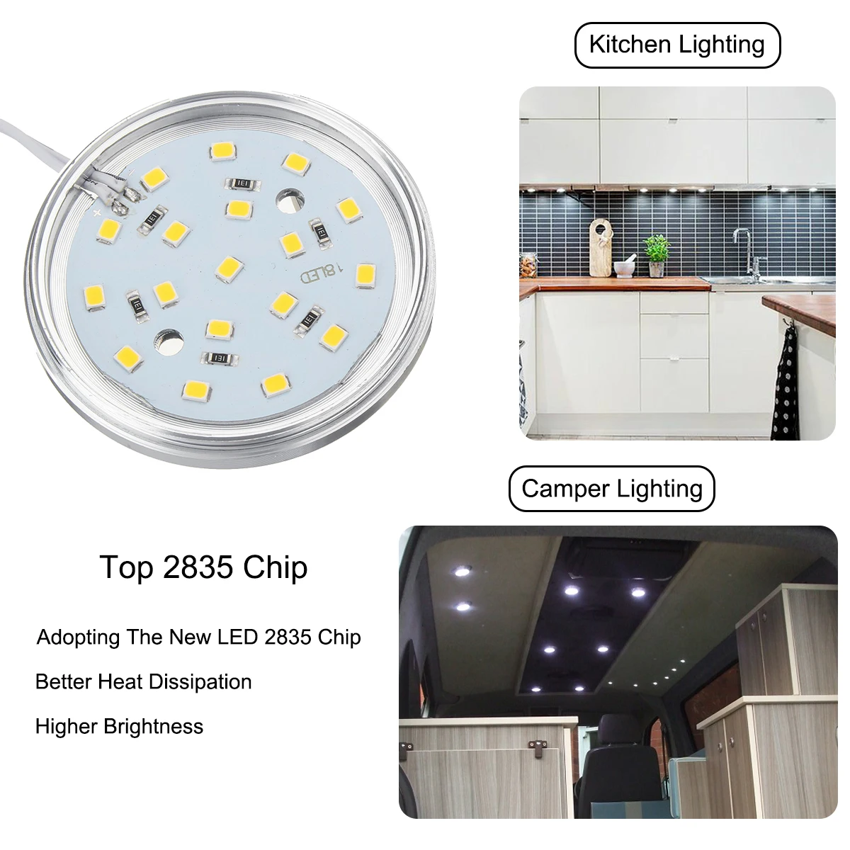 4PCS 12V LED Camping Car Ceiling Lamp RV Reading Lamp Boat Camper Trailer RV Interior Lamp Car Interior Lights 18LED