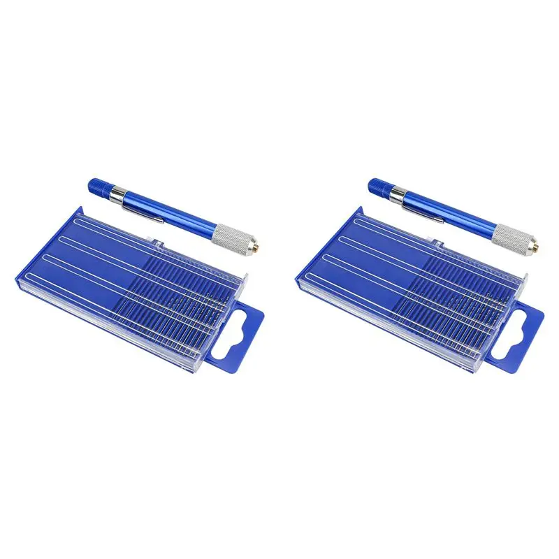 

ABJI-42PCS Carburetor Jet Drill Bits Pin Vise Set, For Jewelry Bead Making Crafts Orifice Drilling Wood DIY Carving