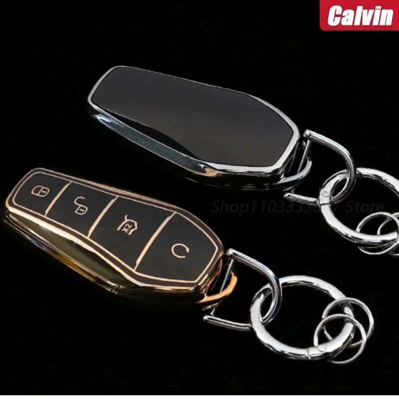 For BYD Yuan UP PRO Car Key Case Full Cover Special Key Case Modified Chain Flip Fur Set Accessories Car Key Case Cover Shell