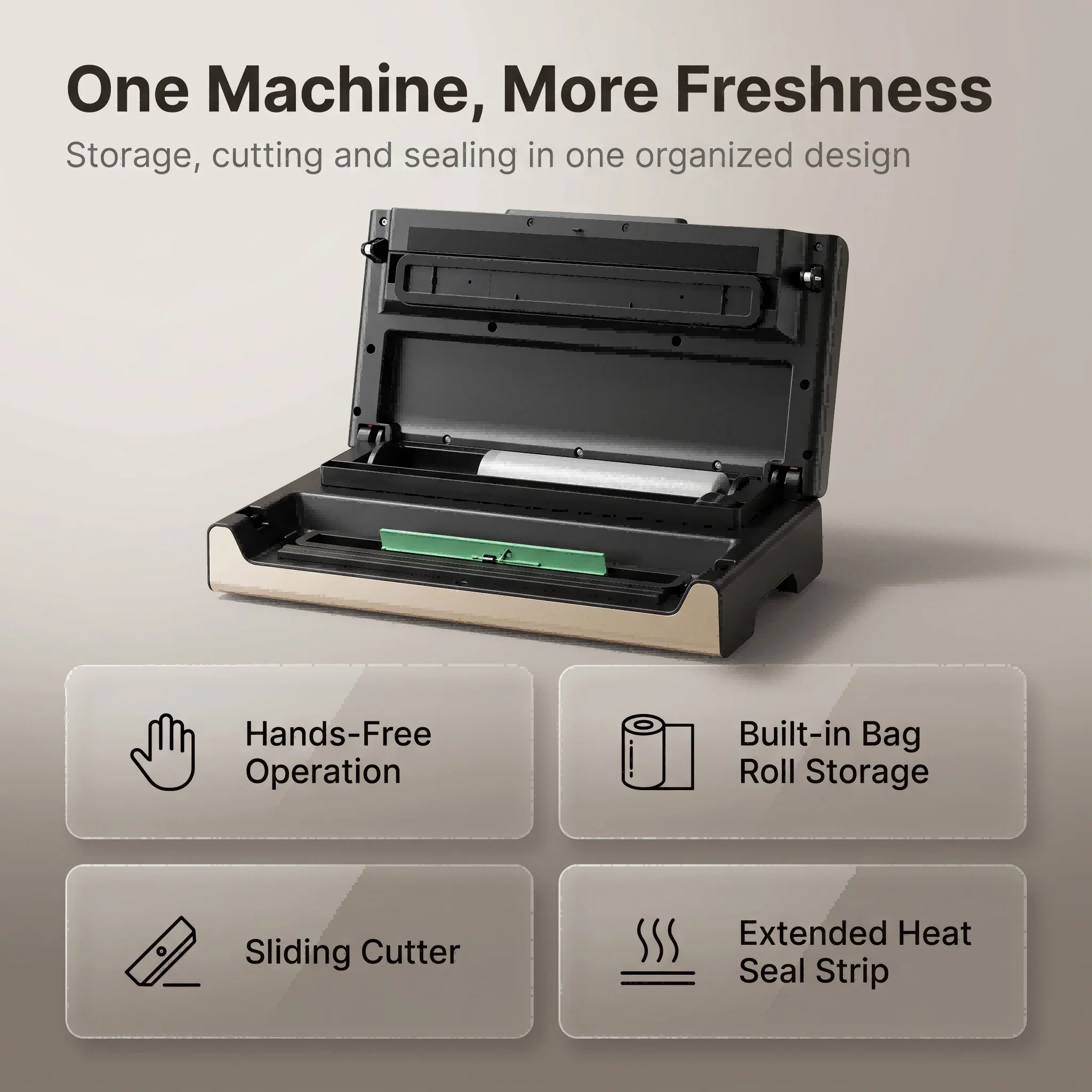 Fully Automatic Electric Digital Home Vacuum Sealer for Pump Built-in Pouch Compartment No Pressing. Chemical Commodity