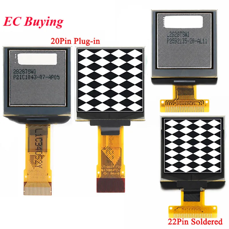 1.12 inch OLED Display LCD Module SH1107 Driver 128x128 Dot Matrix White 1.12'' Bare Screen Plug-in 22PIN/20PIN Weld IIC I2C SPI