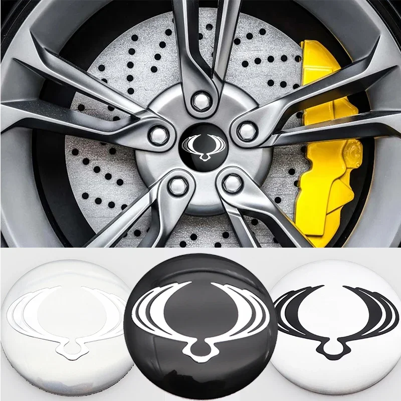 4Pcs Car Wheel Center Hub Badge Emblems Stickers Accessories For SsangYong Korando 2015 2019 Rexton Actyon RODIUS Kyron M200