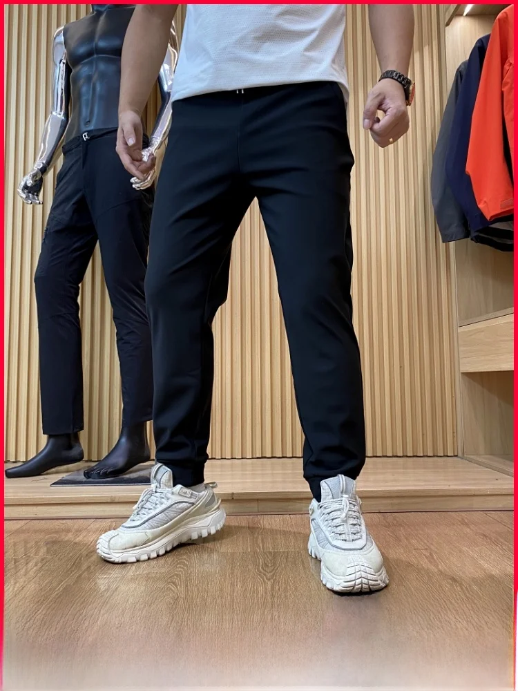 

Thiened Fce Men's Casual Pants Autumn Winter Warm Sli Elastic Waist Trousers Loose Fit Comfortable Breathable