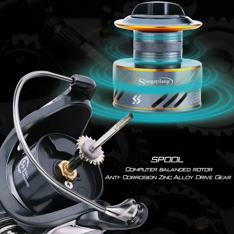Sougayilang-بكرة صيد مع بكرة مجانية ، بكرة غزل ، معالجة قوية ، السحب الأقصى 10 من دولارات الولايات المتحدة ، السفر ، من من الخارج ، 5 + 1 BB