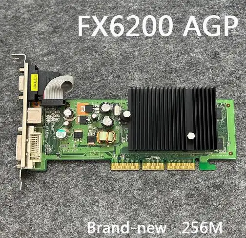 

Видеокарта FX6200 AGP DDR2 256M 512M Совместимая видеокарта 4X 8X AGP Новая видеокарта AGP с CRT DVI S-Video