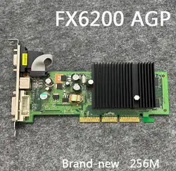 FX6200 AGP Grafische kaart DDR2 256M 512M Compatibel 4X 8X AGP Grafische kaart Nieuwe AGP Videokaart met CRT DVI S-Video