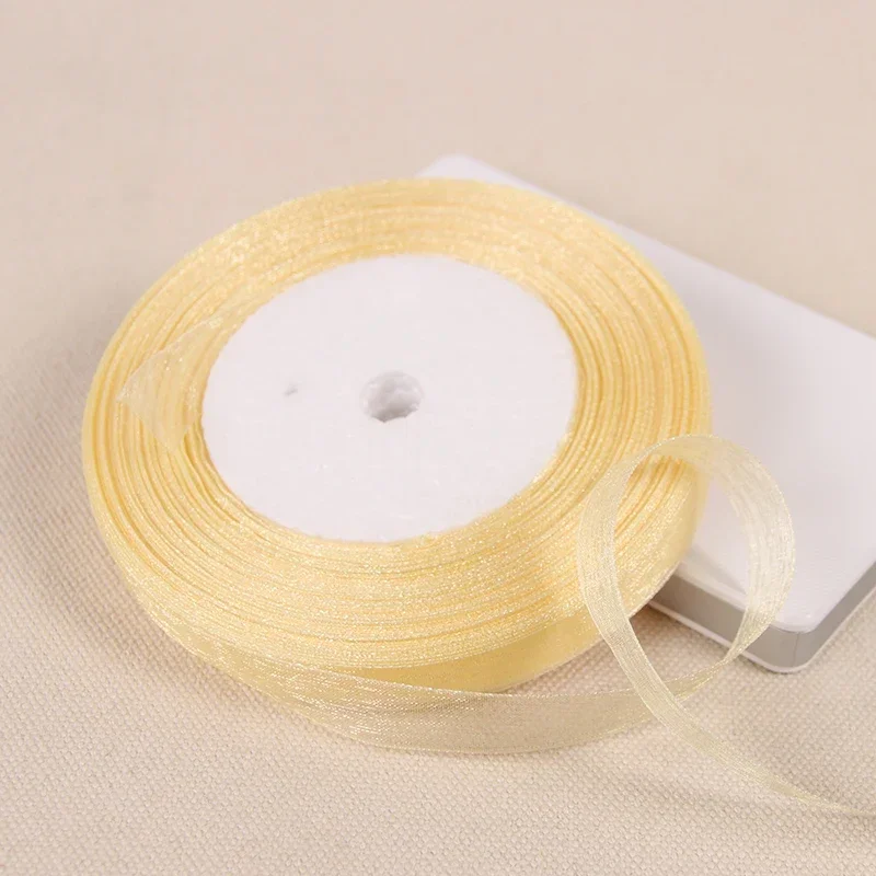 45 メートルオーガンザリボン幅 12 ミリメートルシフォンリボン DIY 結婚式の衣類補助材料装飾手芸アクセサリー