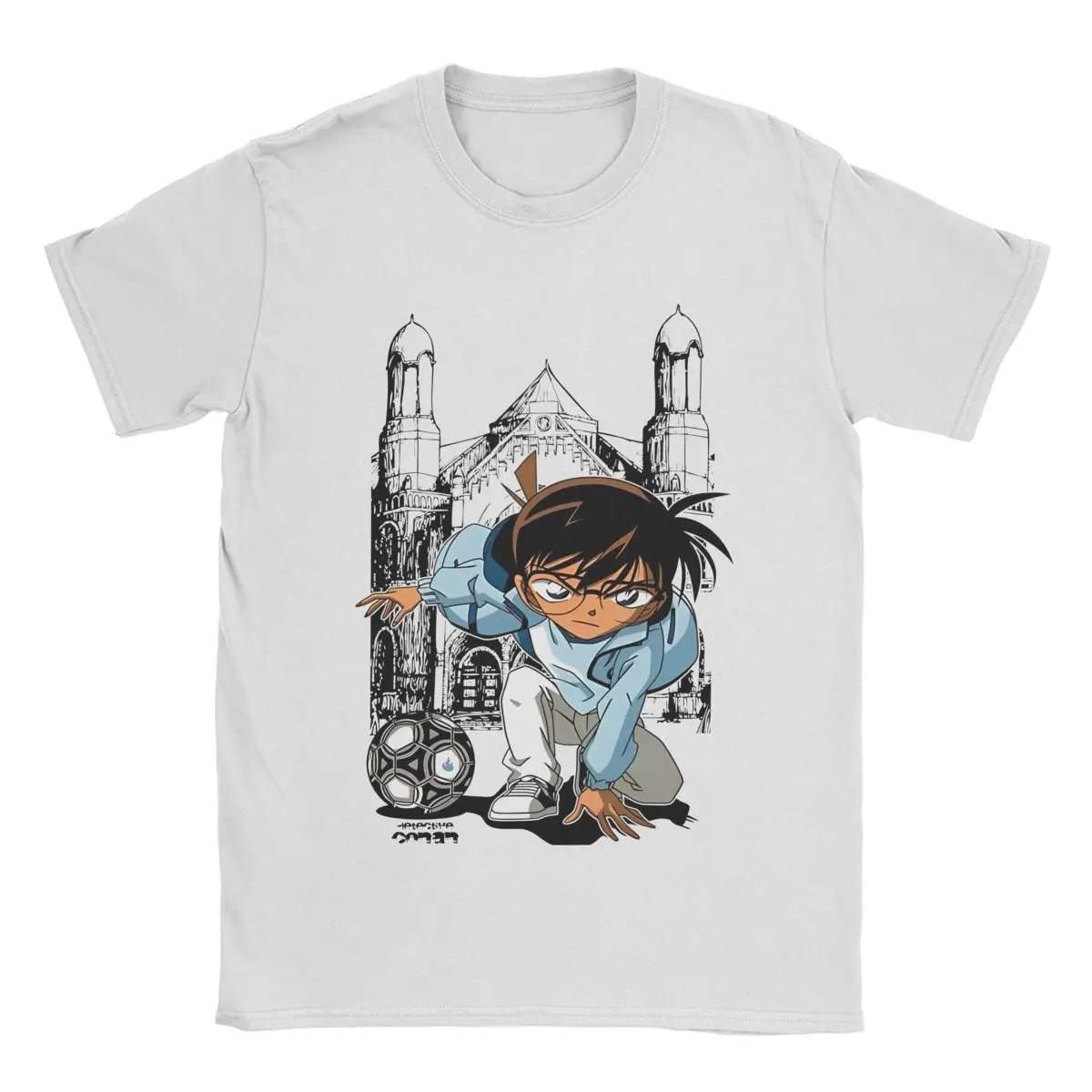 Detective Conan Japanese Shinichi T-Shirt for Men Manga Anime Creative Pure Cotton Tee Shirt Round Neck Short Sleeve T Shirts