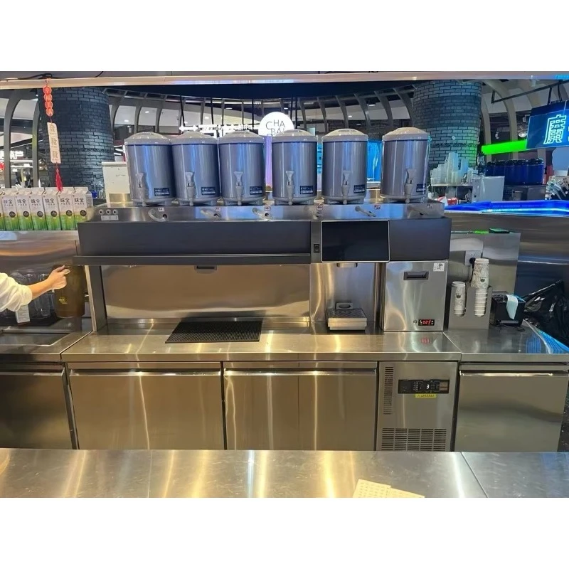 ماكينة صنع قهوة الشاي بالحليب الذكية متعددة الوظائف الأوتوماتيكية بالكامل - ماكينة شاي الفقاعات التجارية للمحلات التجارية