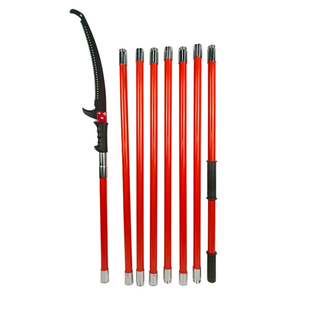 Pruning Saw Thickened 32mm Insulated Pole Garden Hand Tool Double Hook Saw Sharp Edge Tree Pruning Outdoor High-Altitude Work 5