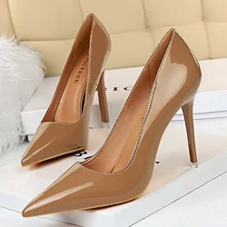 Shoes Patent Leather Woman Pumps High Heels Stiletto Heels 10.5 Cm Red Wedding Shoe Bridal Shoes Women Heels 2025