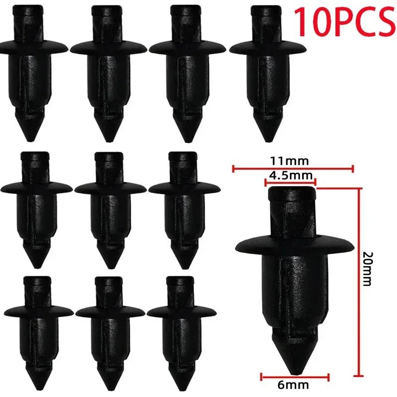 10/50Pcs 6mm Black Rivet Fairing Body Trim Panel Fastener Screw Clips For Honda ATV Motorcycle Accessories Auto Fastener & Clips