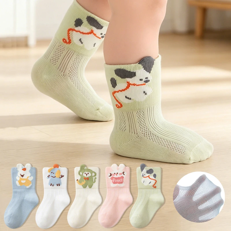 3 Pairs Baby Socks Summer Breathable Mesh Infant Socks Soft Cotton Toddler Socks Indoor Casual Children Socks For Kids