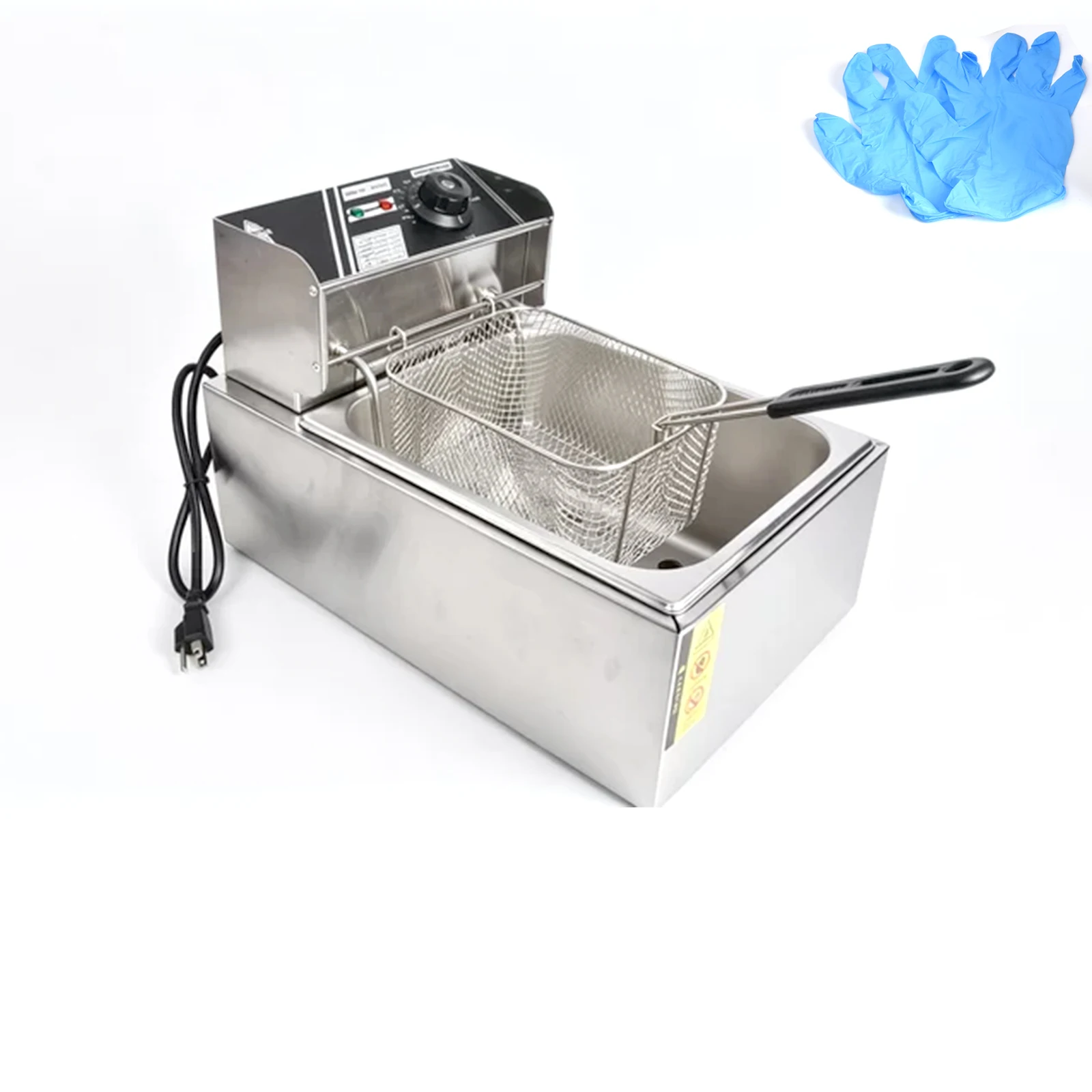 NEW 120V Deep Fryer With A Filter Plate, Lid, And Frying Basket, Adjustable Temperature, Perfect For Frying Fries, Chicken, And Snacks In A Small Fryer