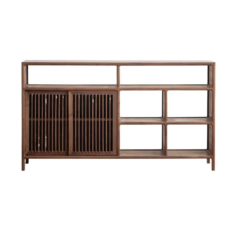 

New Chinese black walnut all solid wood tea cabinet dining side cabinet tea cabinet locker locker storage living room