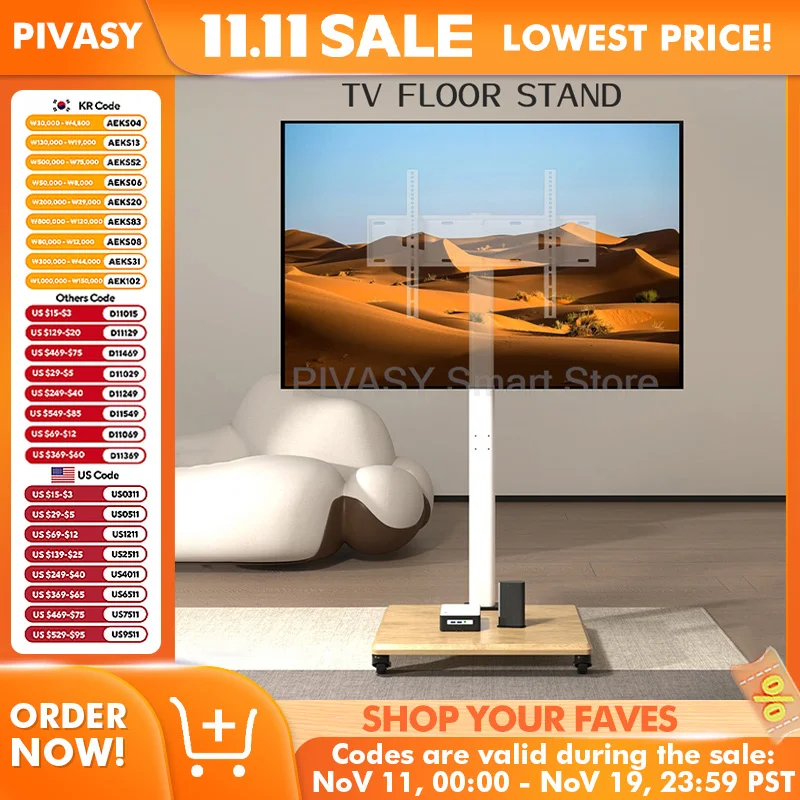 ขาตั้งทีวีแบบพกพา Mount โทรศัพท์มือถือความสูงปรับผู้ถือทีวีขนาดใหญ่ 32-75 นิ้วไม้โทรทัศน์ Rolling Bracket สําหรับห้องนั่งเล่น