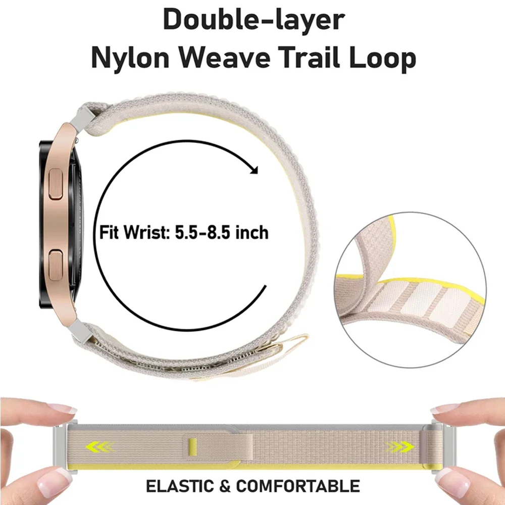 20 22mm Trail Loop Nylon For Xiaomi S1 S2 S3 Bracelet For Amazfit GTR 2 3 4 GTS Bip 3 3Pro 5 Strap Galaxy Watch 4 5 6 40 44 GT2e