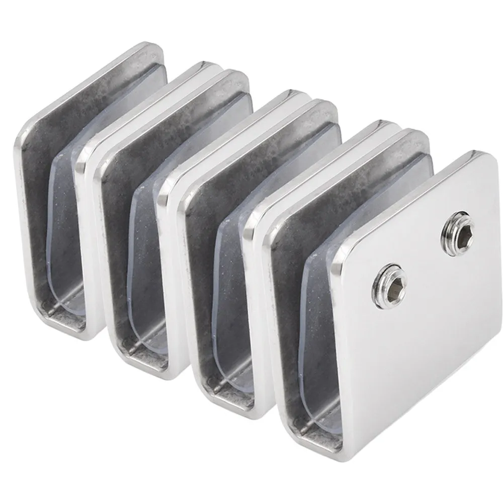 

Комплект из 4 U-образных зажимов из нержавеющей стали для зеркал, держателей для стекла в ванной, креплений для полок, сверхпрочных кронштейнов