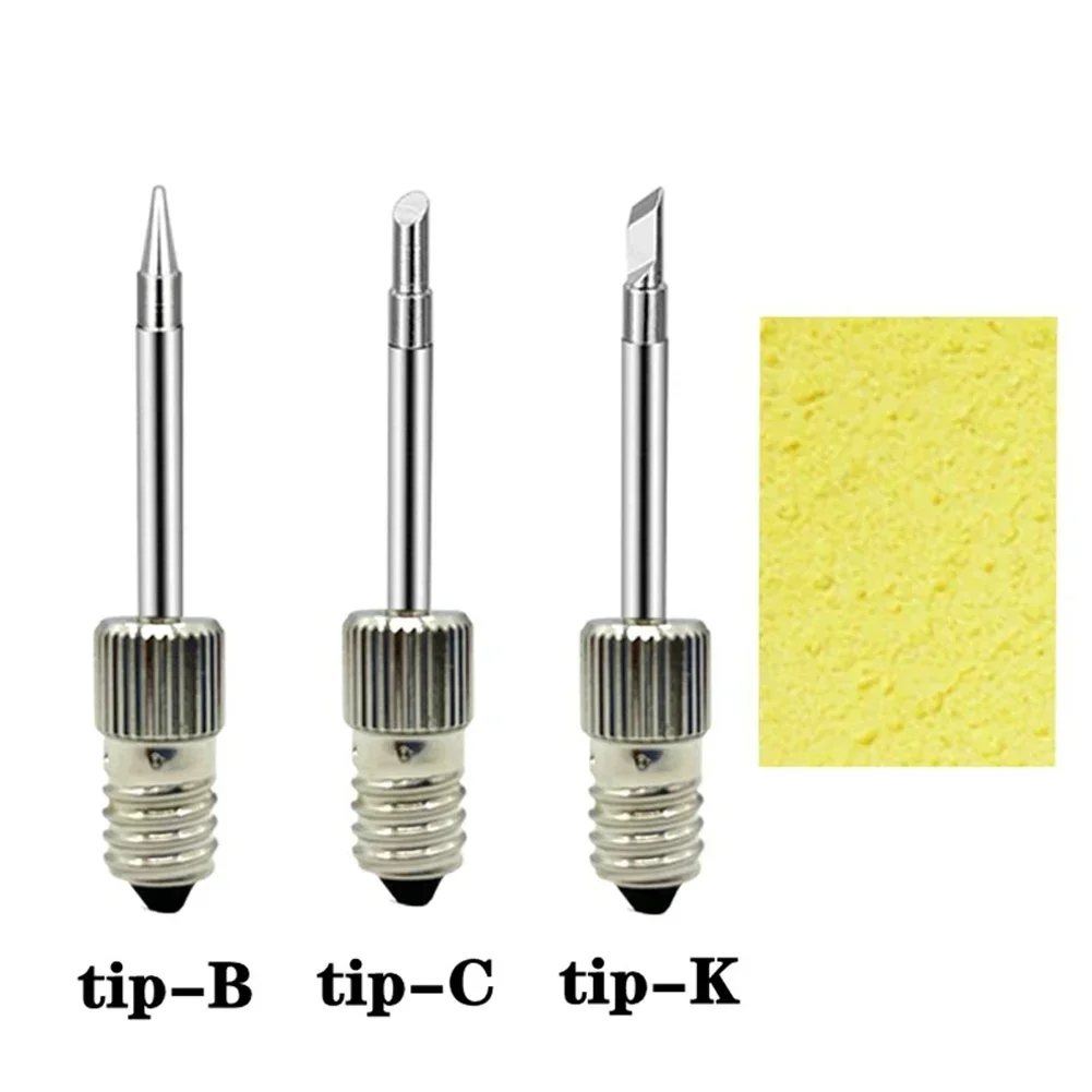 Soldering Iron Tip With E10 Interface Welding Tips Steel Silver Hot Bare Copper Electric Rework Accessories Battery Soldering