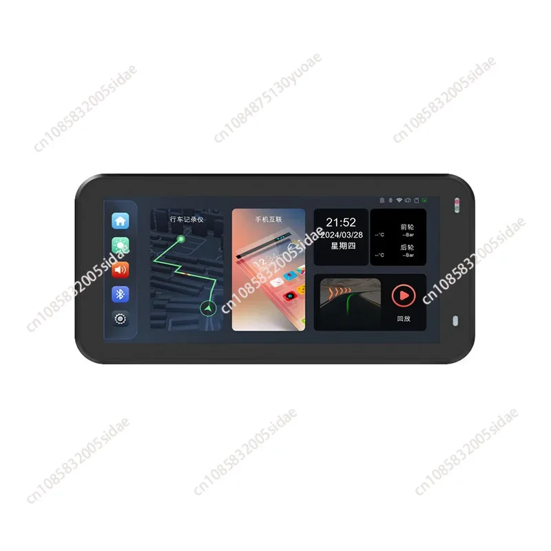 2024 Motorcycle Carplay Drive Recorder 2K 6.25 Inch Waterproof Dual BT GPS TPMS WIFI Navigation Wireless DVR Camera