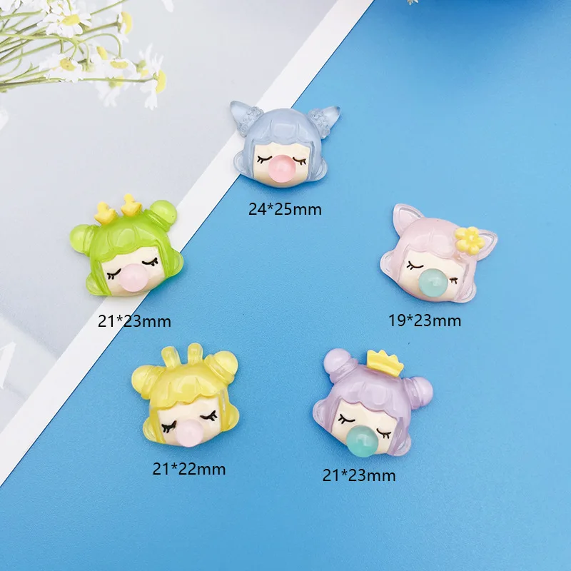 Resin Lovely Little girl Flatback Cabochon Scrapbook Kawaii DIY Embellishments Accessories 20Pcs  L30