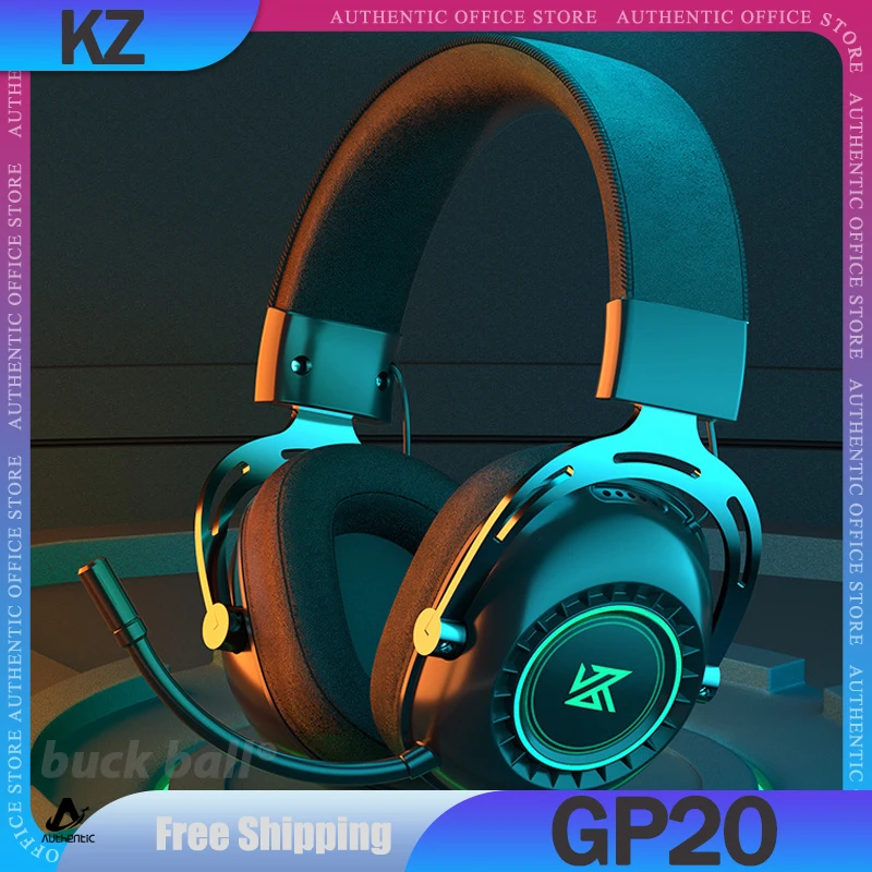 

KZ GP20 Bluetooth Wireless Headphone With Microphone 2Mode 2.4G Earphones Bluetooth Long Endurance RGB Lightweight Headsets Gift