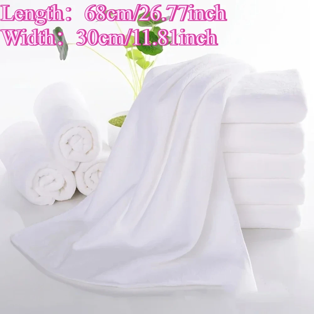 

2pcs Large White Towel Absorbent Housekeeping Microfiber Sport Bath Towels Quick-Dry Fitness Towel Gym Yoga Golf Camping Beach