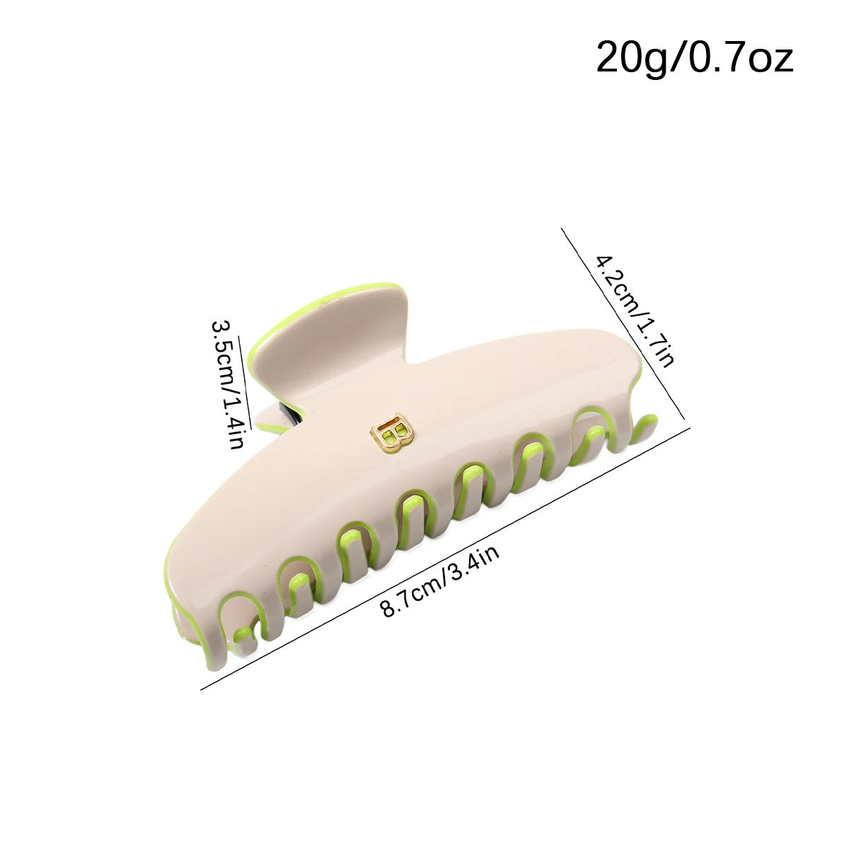 قطعة واحدة من مشبك خلات الفرنسي القديم بأحرف إنجليزية على الوجهين، لوحة رياح لطيفة، الجزء الخلفي من الرأس، زخرفة شعر بمشبك سمك القرش #6