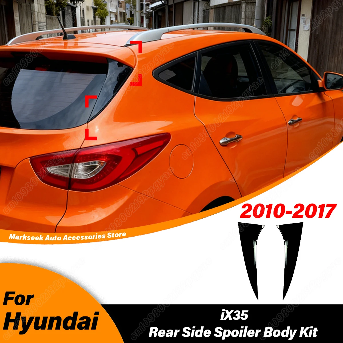 

Для Hyundai iX35 2010-2017: Автомобильный задний боковой спойлер, спойлер на заднее стекло, комплект для модификации кузова