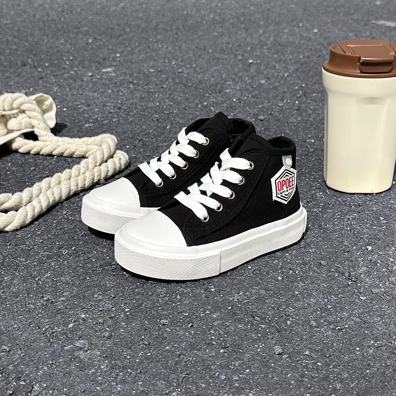 1122OPOEE Fashion Spring and Autumn Boys and Girls Canvas Shoes Soft soled Breathable New Children's Shoes Korean Edition Trendy