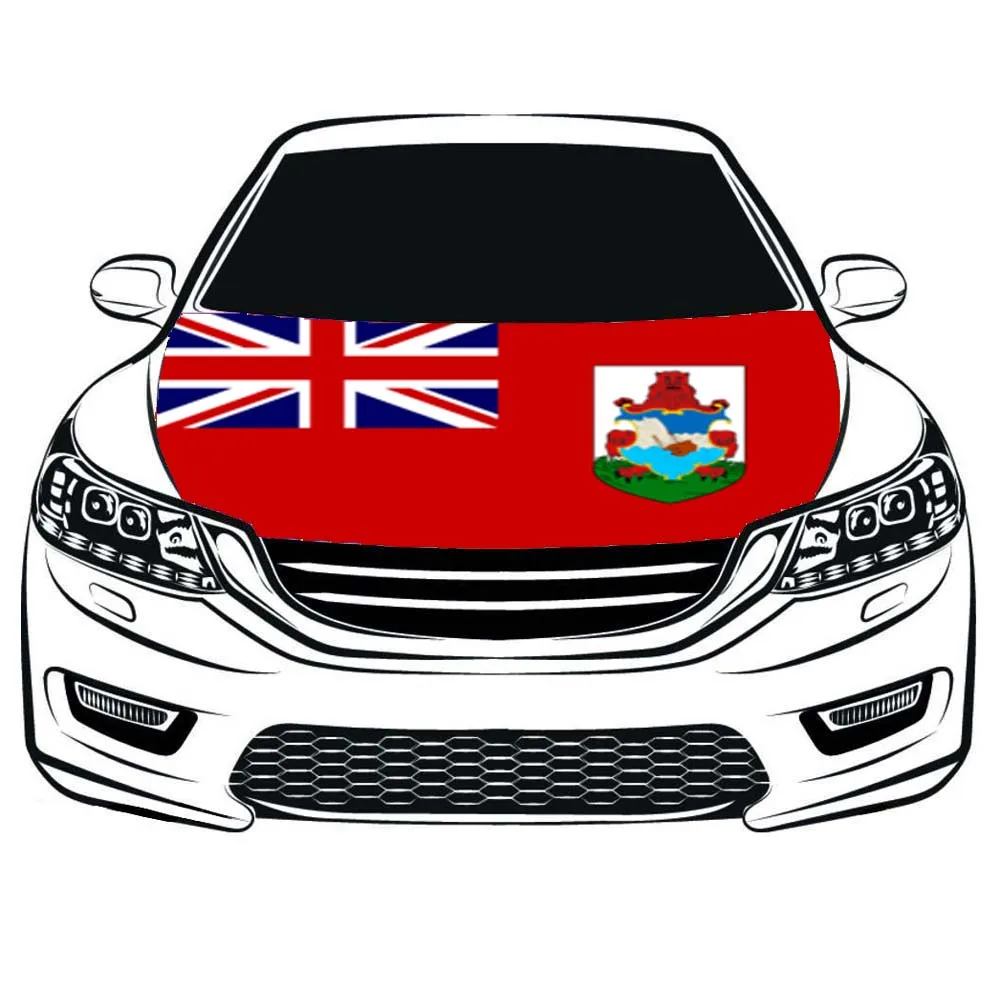 

Bermuda flag car Hood cover 3.3x5ft/5x7ft 100%polyester,engine elastic fabrics can be washed