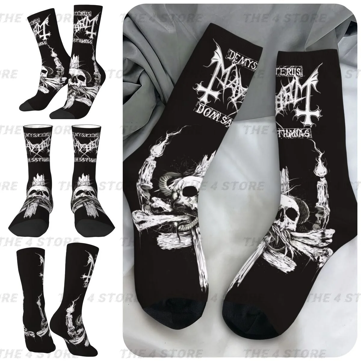 

High elasticity polyester fiber 3D printing cosy Unisex Warm Mayhem Black Metal Music Hipster Interesting Four Seasons Socks