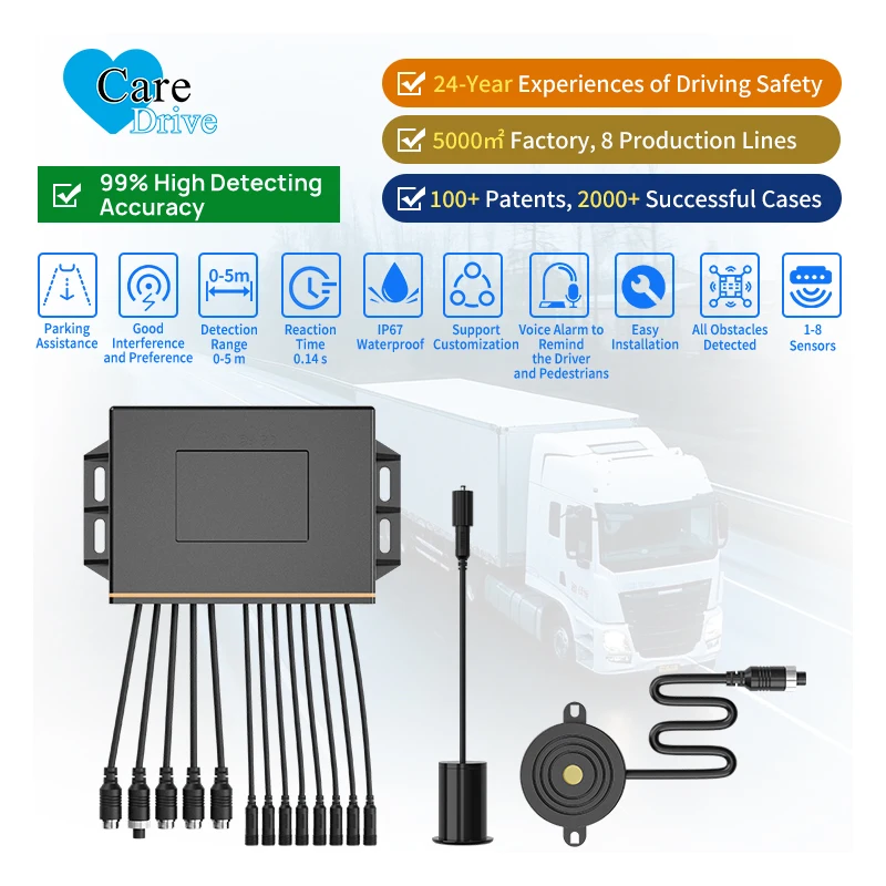 AlwayCare IP67 Ultrasonic Wave Radar Vehicle Fleet Management System Waterproof Obstacle Avoidance for Safe Driving Monitoring