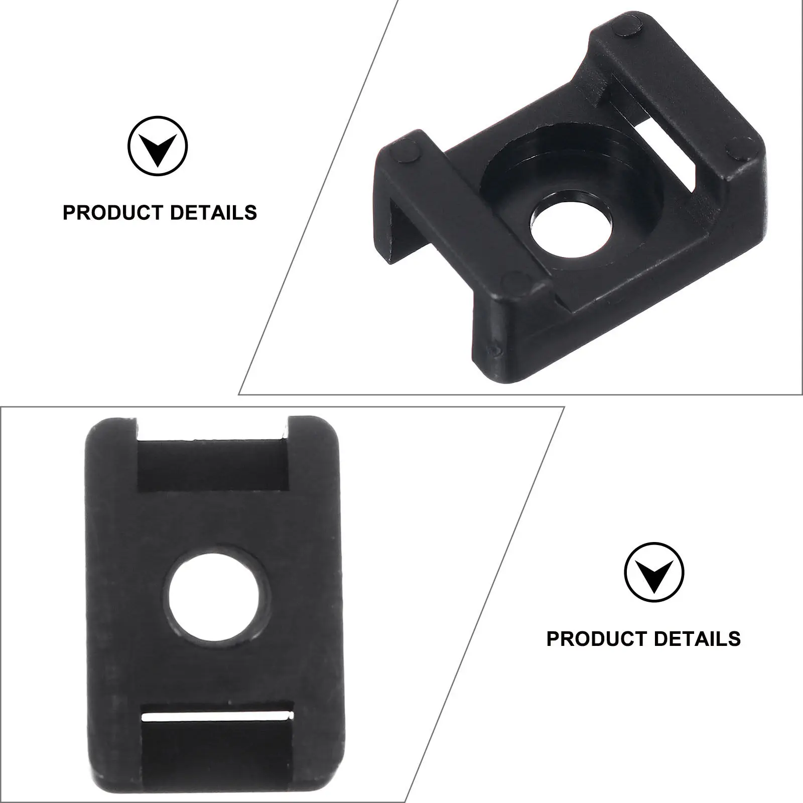 120Pcs Heavy Duty Cable Tie Mounts Saddle Wire Holder Black Nylon Screw Mount Base for Reliable Cable Bundling Setup
